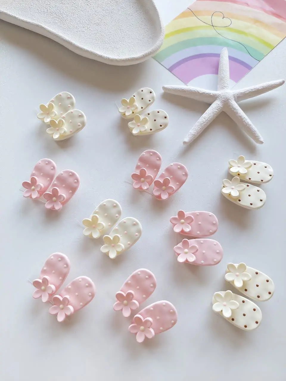 Pack of 2 ceramic flower clips (3)