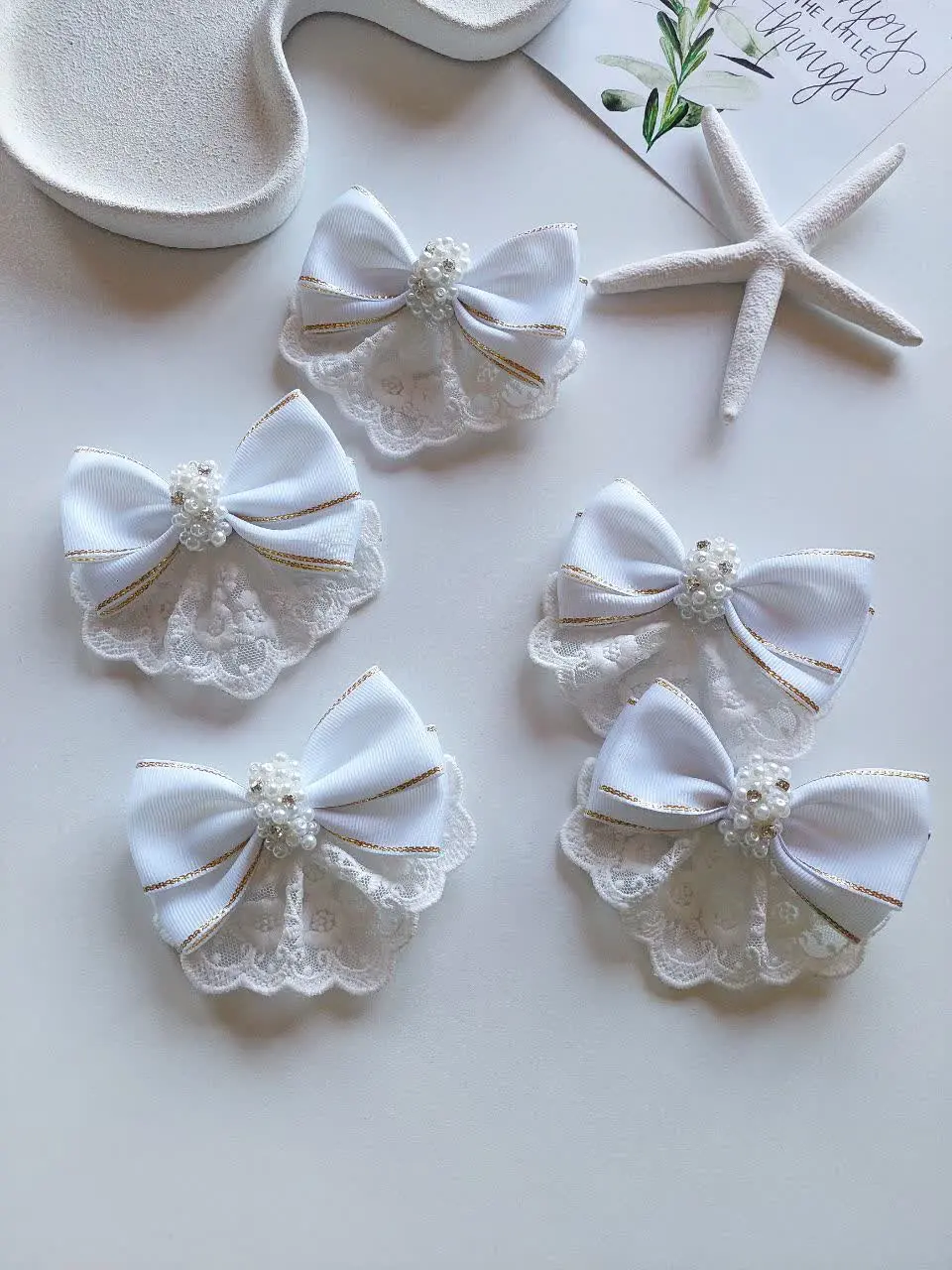 Crescent pearl bow tie (6) گیره پاپیونی مرواریدی هلالی - Image 1