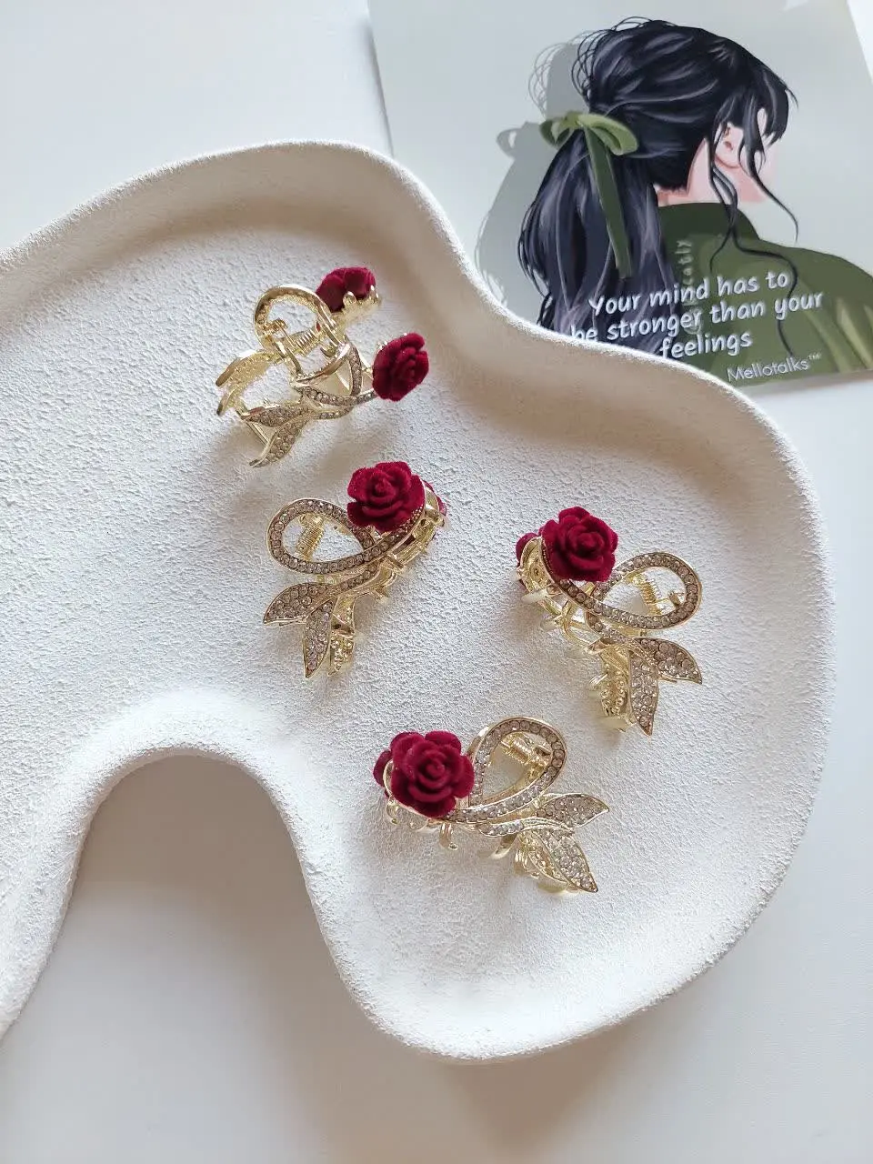 Mini Velvet Rose Party Clips (Zaya Brand) (1)