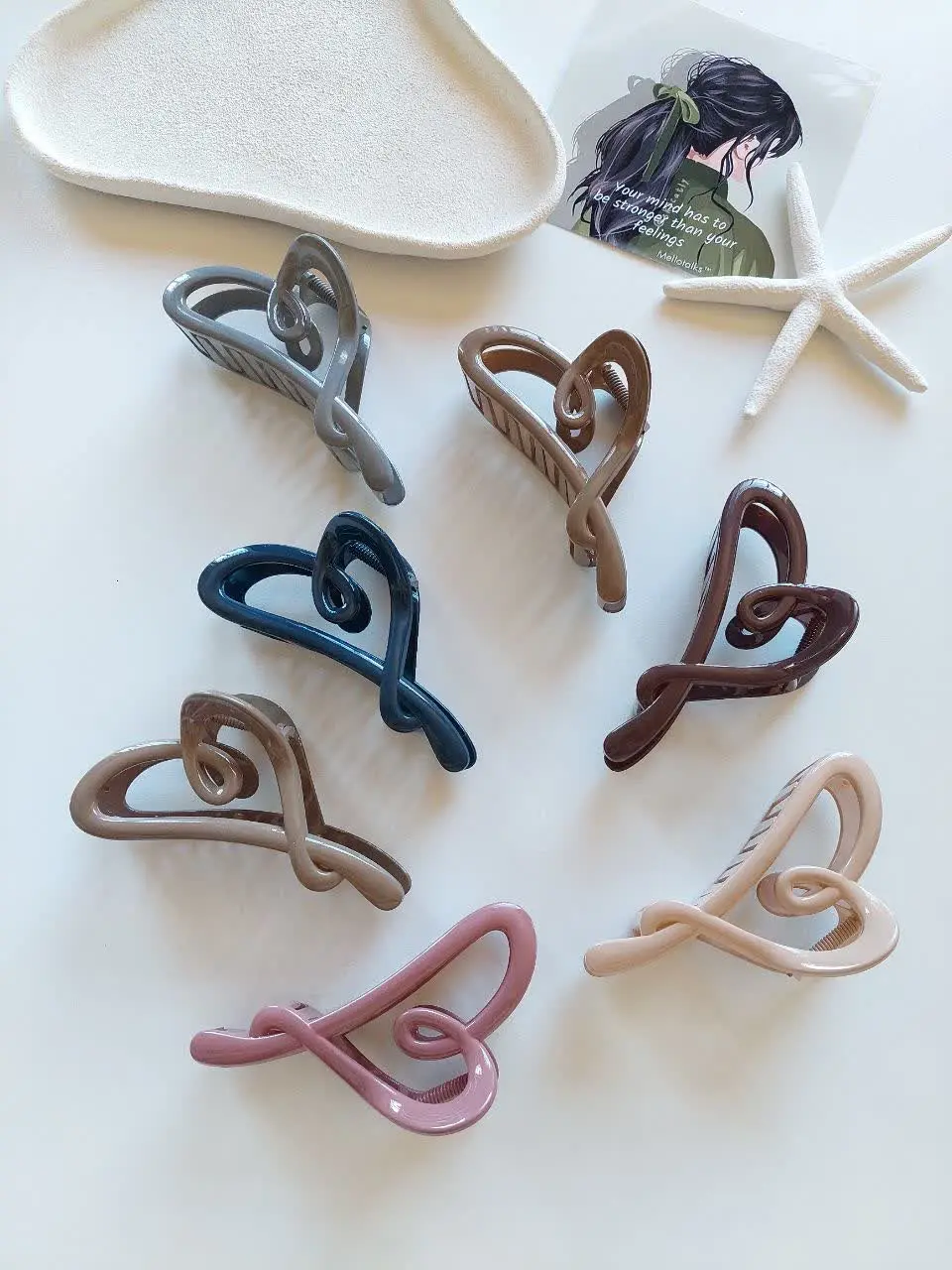 Premium Shiny Heart Clips (Boffini Brand) (4) کلیپس قلب براق اعلا ( برند بوفینی) - Image 1
