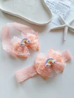 هدبند کشی رنگین کمان گلبهی