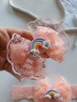 هدبند کشی رنگین کمان گلبهی - Image 3