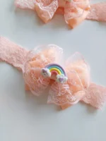 هدبند کشی رنگین کمان گلبهی - Image 2