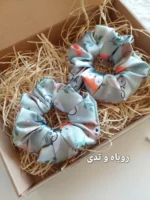 کش مو اسکرانچی ساتن طرحدار اعلا - Image 5