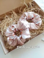 کش مو اسکرانچی ساتن طرحدار اعلا - Image 4