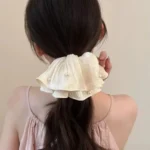 کش مو اسکرانچی پلیسه مرواریدی - Image 2